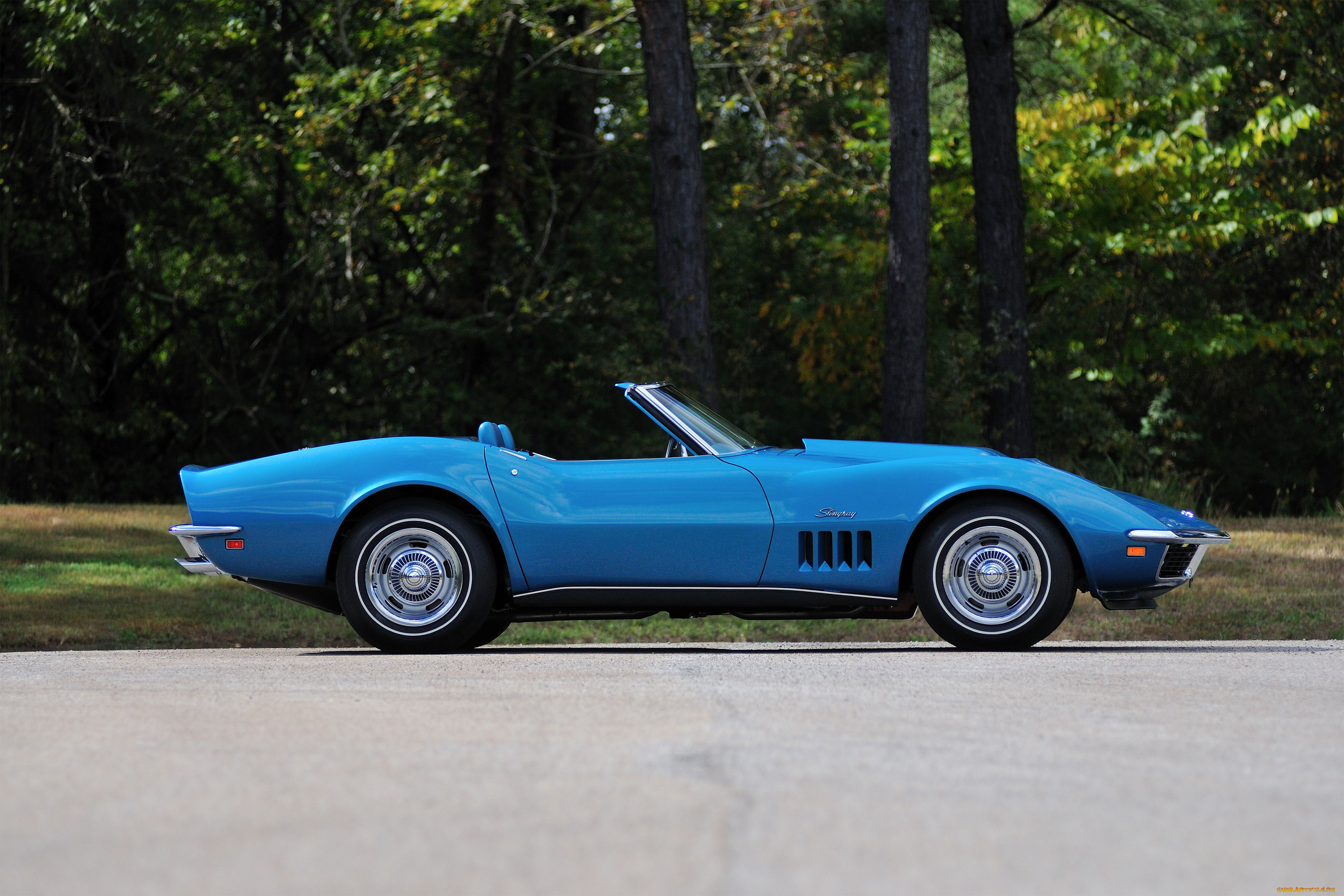 , corvette, blue